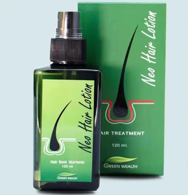Neo loção de cabelo 120ml, cuidados com o cabelo greenwealth saudável 100% original feito na tailândia spray de tratamento l anti-queda de cabelo óleo de renascimento