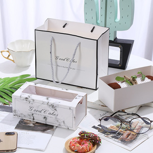 Caja de cartón personalizada para pastel, cartón blanco y marrón a granel de 10x10x5 - Product Image 2