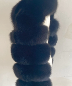 Lady Crop Top Jacket Venta al por mayor Fox Fur <span class=keywords><strong>Arm</strong></span> Sleeve Mujeres Abrigos de piel con mangas de piel - Product Image 5