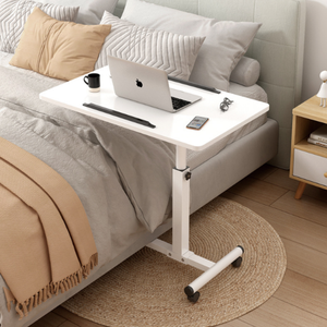 Table de travail et <span class=keywords><strong>d</strong></span>'étude portable à hauteur réglable manuelle par manivelle, pour chevet, lit et canapé, plateau pour ordinateur portable, en bois - Product Image 5