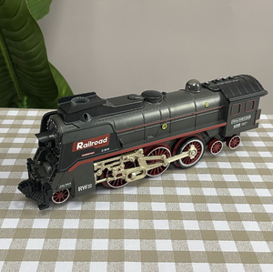 Juego de regalo de juguete de pista de tren de vapor retro transfronterizo, juguete de coche de pista eléctrica simulada con luces y música - Product Image 6
