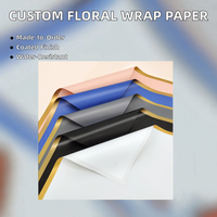 Papier d'emballage pour bouquet de fleurs personnalisé, en papier kraft recyclable, imperméable, simple face, pour l'emballage de cadeaux floraux