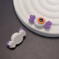Cabochons plats en résine sur le thème d'Halloween violet : yeux de fantôme, toile d'araignée, citrouille pour fournitures artistiques DIY et accessoires de scrapbooking
