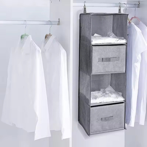 Hanging Closet Organizers and <b>Clothes</b> <b>Storage</b> Bags Collapsible Shelves for Camp Hanging Organizer for Shoes Toys - Product Image 5