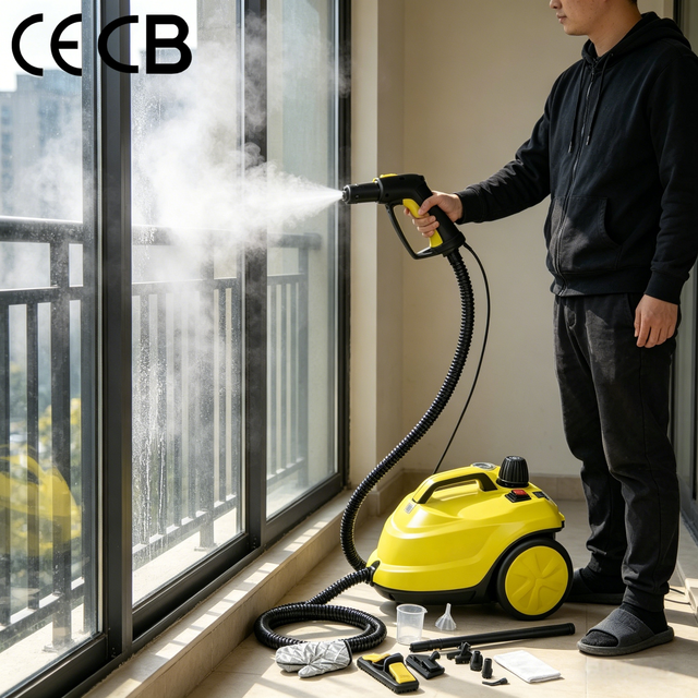 Household Electric Powered 2000W High Pressure Portable Handheld Car Detailing Limpiador a Vapor Vacuum Steam Cleaner