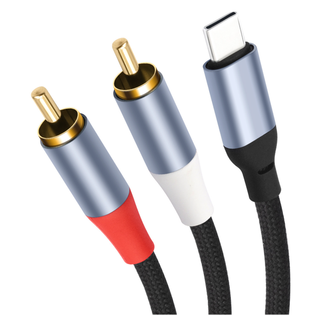 1M 2M 3M Coaxial Audio Cable Type C to Dual RCA PVC Jacket Copper Conductor Cable for Macbook Laptop iPhone
