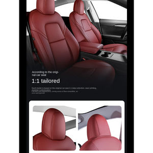Housse de siège de voiture en cuir nappa pour <span class=keywords><strong>Tesla</strong></span> Model Y, imperméable, toutes couleurs, toutes saisons - Product Image 3