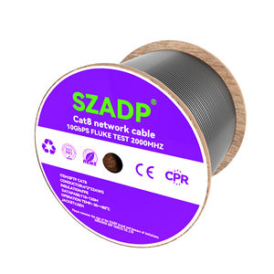 <span class=keywords><strong>สาย</strong></span> Cat6 SFTP ในร่ม23AWG ทองแดงแท้100% <span class=keywords><strong>สาย</strong></span>เคเบิลอีเธอร์เน็ตหุ้มฉนวนสองชั้น - Product Image 2