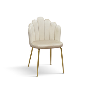 Ensemble de 4 chaises Sissi en velours crème avec base en métal pour salle à manger intérieure - Product Image 1