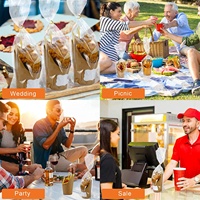 Gobelets à charcuterie personnalisés 10oz 14oz, porte-frites jetables, vente en gros, pas cher, avec 100 brochettes en bambou