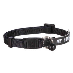 Collier pour chat en nylon rose avec clochette et étiquette d'identification pour chats - Product Image 4