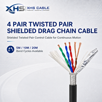 Câble de chaîne porte-câbles haute flexibilité à 4 paires torsadées, blindé par feuille et tresse, en cuivre nu torsadé, gaine PVC/PUR pour l'automatisation industrielle