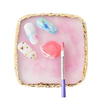 Palette carrée en résine naturelle pour nail art, mélange de couleurs, présentoir pour vernis gel, support pour faux ongles, outils de manucure DIY