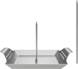 Brochettes verticales en acier inoxydable de 10 pouces pour tacos al pastor, shawarma, barbecue au charbon de bambou, accessoire de cuisson amovible, qualité alimentaire - Product Image 1