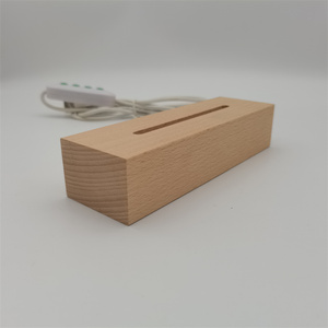 Bán buôn 3D hình chữ nhật LED ánh sáng ban đêm cơ sở dưới chuyển đổi chuyển đổi pin hoạt động <span class=keywords><strong>E27</strong></span> GU10 Đèn chủ cho gỗ ánh sáng ban đêm - Product Image 4