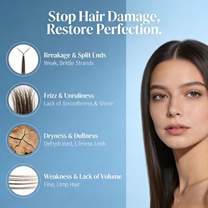 Crème d'infusion à la kératine biologique effet salon, kit de lissage capillaire à domicile, huile d'argan, combat la perte de cheveux, augmente le volume, longue durée - Product Image 2