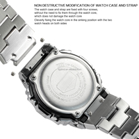 Kit de modification professionnel pour montres séries DW-5600, GW-M5610, G-5600 avec boîtier et bracelet en acier inoxydable gaufré et fermoir déployant
