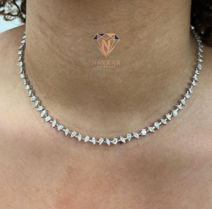 Collar de cadena de tenis de plata de ley con moissanita, el más vendido, joyería de lujo, regalo para él y para ella, disponible para la venta - Product Image 1
