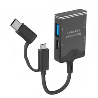 Lector de tarjetas tipo C inteligente Cuatro en Uno OTG certificado EMV, estación de acoplamiento USB, teléfonos Android, suministro transfronterizo, soportes externos