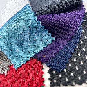 Hot bán trực tuyến 180g Polyester 100D dệt kim lưới Chim Mắt vải Mùa Xuân/Mùa hè thể thao quần short bóng rổ Jersey vải - Product Image 3