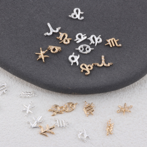 Delicados Dijes <span class=keywords><strong>de</strong></span> Constelaciones <span class=keywords><strong>de</strong></span> los 12 Signos del Zodiaco en Oro <span class=keywords><strong>de</strong></span> 14K para Hacer Joyería DIY, Collares y Pulseras Permanentes - Product Image 3