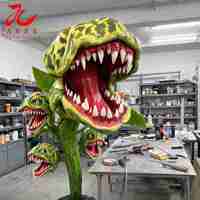 Robot animatronique personnalisé, modèle de fleur mangeuse d'hommes, avec son, fleur géante pour exposition extérieure d'Halloween