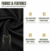 Vente en gros de gilets de compression pour hommes en 95% polyester et 5% élasthanne, sans manches, pour l'entraînement, maille extensible, logo personnalisé OEM