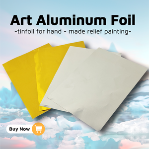 Feuille d'étain feuille d'aluminium semis en relief à la main peinture argentée 70 microns or et argent laboratoire art bricolage tranche - Product Image 1