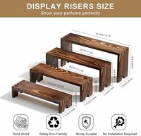 Lot de 4 grands présentoirs à étages en bois pour événements et stands de vente, présentoirs empilables pour maquillage et desserts, et utilisation en cuisine, vaisselle