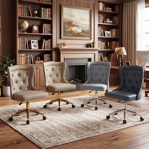 Sedia da Ufficio <span class=keywords><strong>Ergonomica</strong></span> Moderna per <span class=keywords><strong>Scrivania</strong></span> Regolabile in Altezza, con Tessuto in Velluto Ignifugo, Comoda ed Elegante - Product Image 1