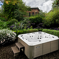 Sunrans-Bañera de hidromasaje con sistema de Balboa para 6 personas, bañera de hidromasaje Plug and Play para patio, spa, masaje, natación grande