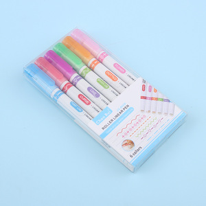 Penna curva con Journaling a doppia punta creativa con pennarello a <span class=keywords><strong>cuore</strong></span> e contorno floreale, evidenziatori di linee colorate - Product Image 5