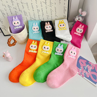 Chaussettes pour enfants les plus vendues Printemps-Automne, mi-mollet, pour garçons, filles et bébés, colorées, tendance, avec motifs de dessins animés, vente en gros