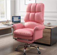 Chaise de bureau confortable en cuir de haute qualité, blanche, réglable en hauteur, ergonomique, avec dossier inclinable, prix d'échantillon, pour le bureau à domicile