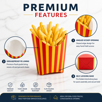 Gobelets en papier personnalisés pour frites, résistants à la graisse, emballages pour restauration rapide, boîtes à emporter, cônes pour frites, cartons