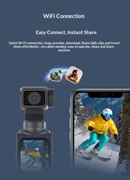 Nouveau modèle 2026 : Caméra de poche 4K HD WIFI 64MP avec stabilisateur, objectif Vlog, rotation électrique, carte TF, pour prise de vue extérieure et en voyage (DV)
