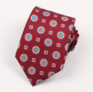 Оптовые мужские галстуки класса люкс из 100% натурального шелка с принтом: классический дизайн, цветочные/точечные узоры, атласные повседневные галстуки - Product Image 5