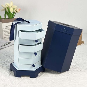 4-Layer <b>Paper</b> Jewelry <b>Box</b> Organizer 3 Drawers Modern Luxury Design Embossing Recycled Materials Large <b>Storage</b> Gift <b>Box</b> SABER - Product Image 1
