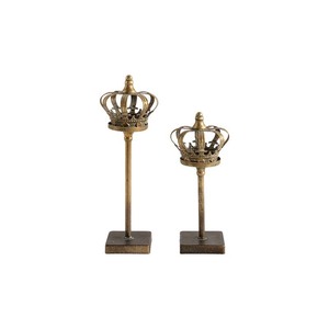 Portavelas europeo con forma de corona, juego de 2 piezas de hierro para decoración del hogar, estilo retro para iluminación de mesa - Product Image 5
