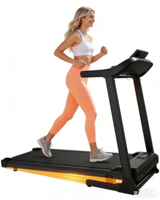 Tapis de marche électrique pliable ultra-fin en acier avec écran LCD, programme d'exercice, inclinaison de 7 %, moteur silencieux sans balais, pour la maison