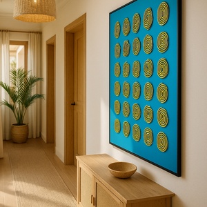 Arte Mural Abstracto Personalizado al por Mayor para Hoteles, Diseño Minimalista, Textura 3D Hecha a Mano, Formas de Huellas Dactilares, Pintura Acrílica sobre Lienzo - Product Image 5