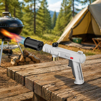 Lampe torche à flamme portable avec flamme réglable, matériau durable en acier inoxydable et alliage de zinc Lance-flammes