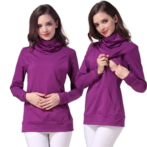 Otoño Invierno Casual cálido suéteres de <span class=keywords><strong>lactancia</strong></span> suelta <span class=keywords><strong>ropa</strong></span> de maternidad Tops <span class=keywords><strong>lactancia</strong></span> enfermería Sudadera con capucha de algodón para embarazadas - Product Image 2