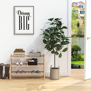 Bamboo <b>Shoe</b> Rack 3 Tier Multifunctional <b>Storage</b> Unit Indoor <b>Space</b> <b>Saving</b> Minimalist Design Modern Home Organizer Shelf - Product Image 1