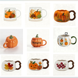Tazza di zucca in ceramica personalizzata per il ringraziamento autunno tazza di caffè regalo per gli amici e la famiglia autunno zucca decorazione - Product Image 3