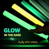 Resplandor en la oscuridad 3D Puff vinilo transferencia de calor luminoso fluorescente HTV Puff vinilo para camisetas Vinyle fluorescente lumineux