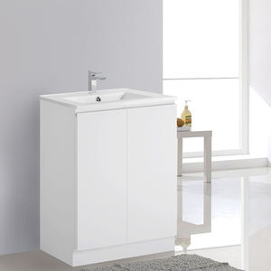 Espejo de tocador cuadrado de baño de resina blanca brillante alto independiente del fabricante de China - Product Image 6