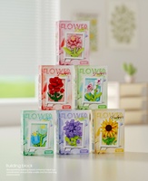 Bingkai foto DIY bunga abadi pot bunga matahari mawar romantis blok bangunan Set Kit mainan anak-anak