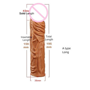 Préservatifs en latex réutilisables pour l'agrandissement du pénis à érection retardée à long terme, vibrateur avec vibrations multi-vitesses, jouets sexuels - Product Image 5
