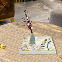 Plateau de service en plastique tendance avec pieds amovibles, motif bohème, pour table d'appoint de canapé ou plateau de service de cuisine